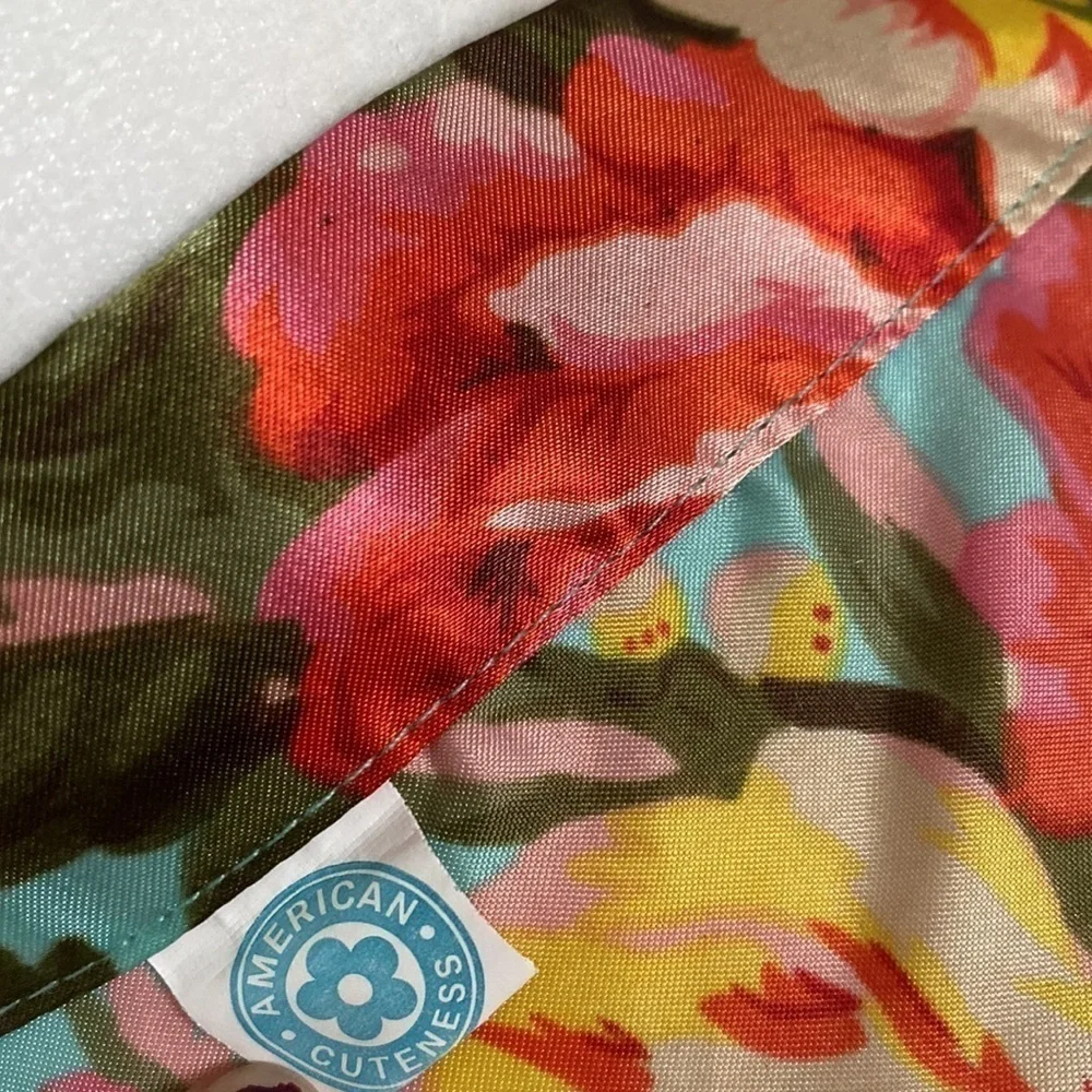American cuteness satin floral mini robe - Picture 6 of 6